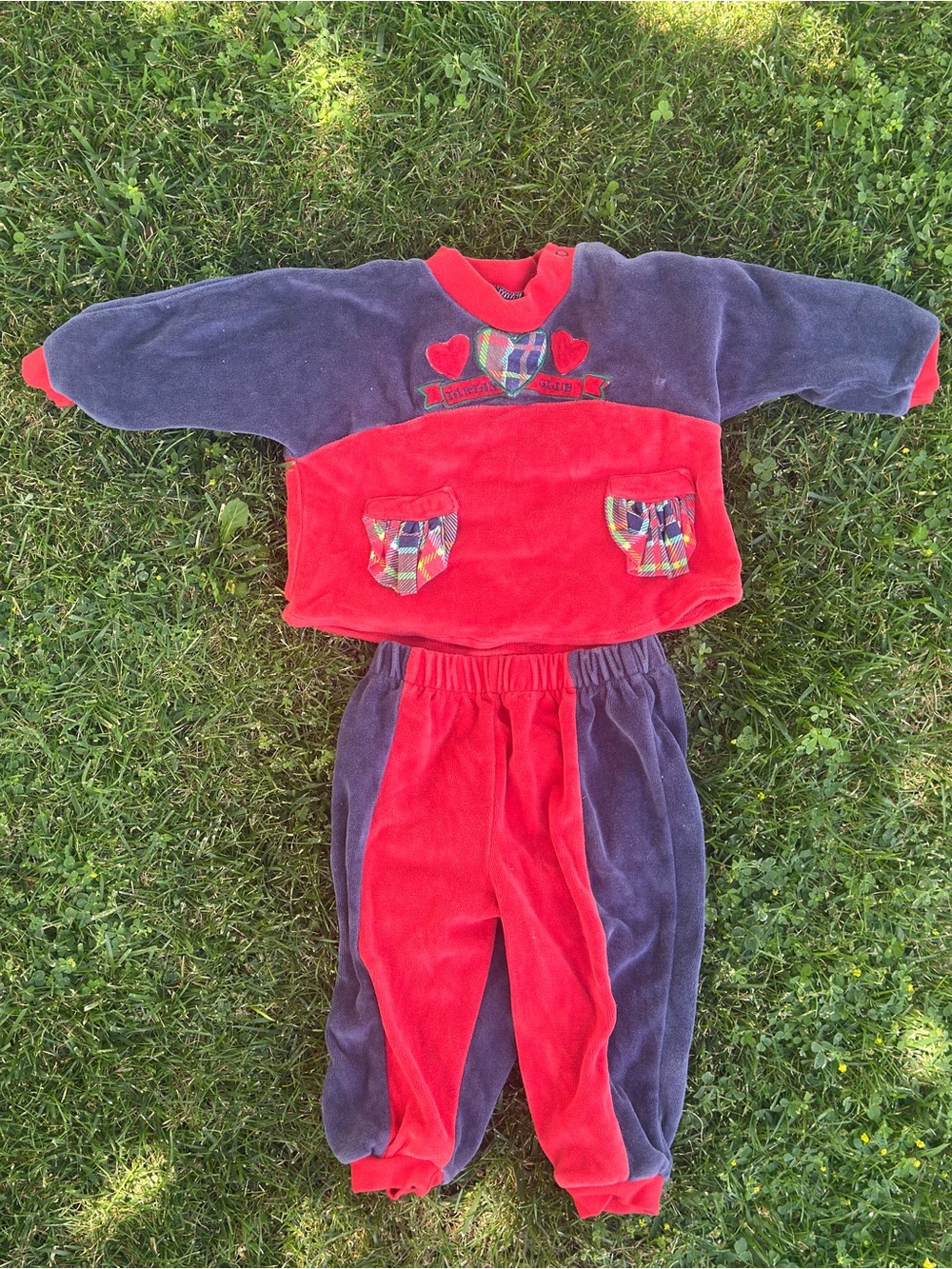 Kids Vtg Hush Puppies Velour Set
